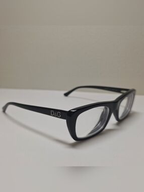 Authentic Dolce & Gabbana D&G 1107 501 Black Rectangular Eyeglass Frames Italy